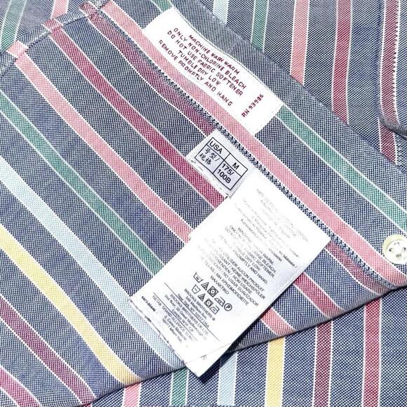 Brooks Brothers 346 Multicolor Stripe Original Polo Shirt M Cotton USA Colorful - Picture 5 of 9
